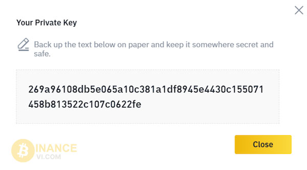 Cần xem kỹ phần Private Key của mình