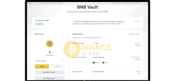 BNB Vault giúp các nhà đầu tư tối đa hóa lợi nhuận từ BNB