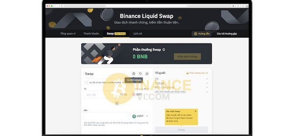 Vài nét về Binance Liquid Swap