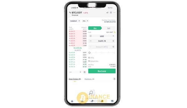 Việc sử dụng app Binance trên điện thoại sẽ giúp trader dễ dàng quản lý các vị thế đầu tư