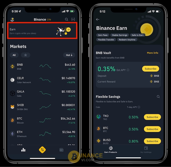 Đăng ký nhanh chóng để sử dụng sản phẩm hiện có tại Binance Earn