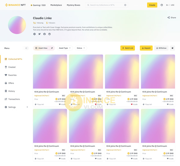 Tìm các NFT bằng cách khám phá Thị trường Binance NFT một cách nhanh chóng