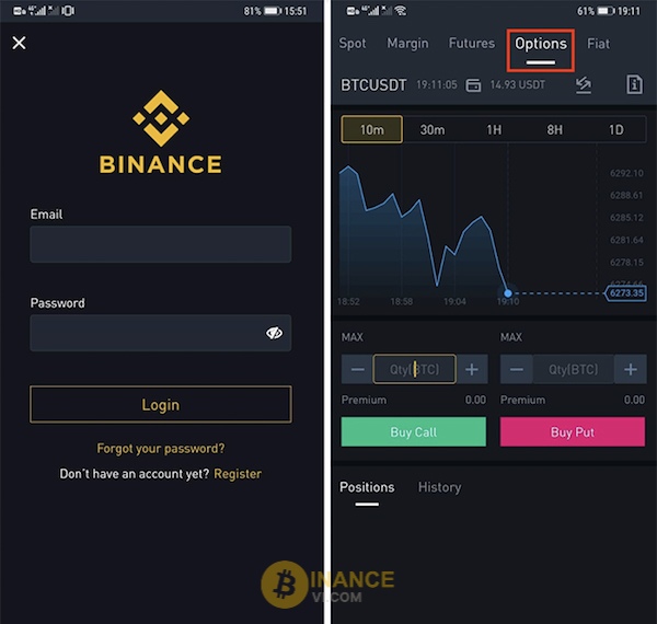 Đăng nhập tài khoản Binance