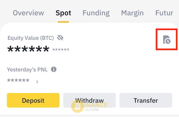 Kiểm tra lịch sử giao dịch Binance trên app