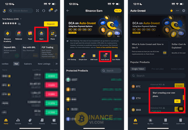 Đăng nhập vào Binance trên ứng dụng