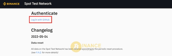 Đăng nhập thành công vào Binance Spot Test Network