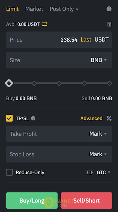 TP/SL Order trên sàn Binance