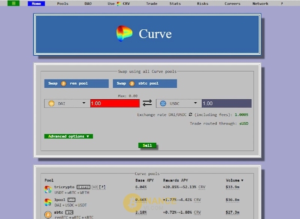 Sàn giao dịch Curve Finance