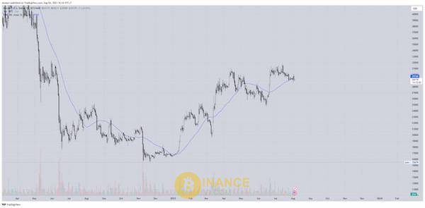 Đường SMA50 trên Chart BTC